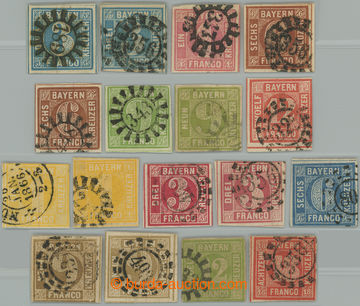 232186 - 1850-1862 SELECTION of / 17 classic stamps Numerals, issue 1