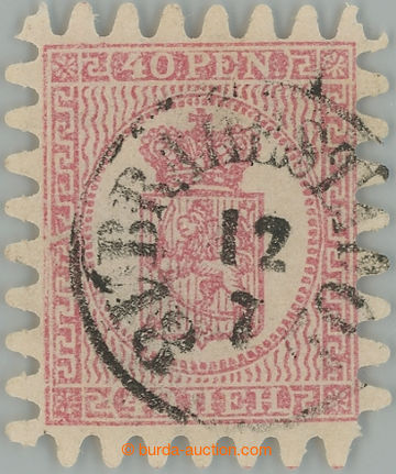 232194 - 1866 Mi.9C, Znak 40Kop růžová, průpich C; velmi pěkný 