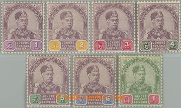 232267 - 1891-1894 SG.21-27, Sultán Abu Bakar 1C -$1; kompletní sé