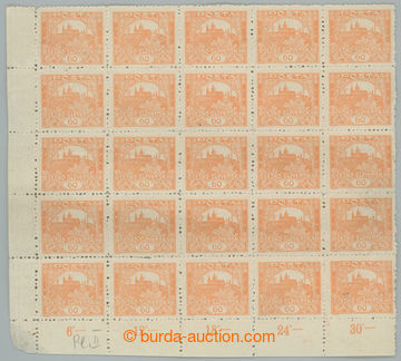232313 -  Pof.17Da, 60h red-orange, LL blk-of-25 with sheet margins, 