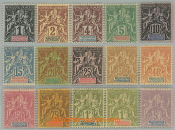 232326 - 1896-1899 Yv.28-42, Alegorie (Mouchon) 1c - 5Fr; kompletní 