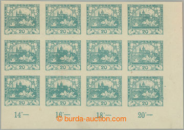 232330 -  Pof.8, 20h blue-green, LR corner blk-of-10, plate variety d