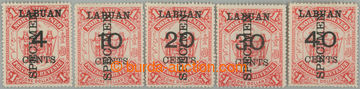 232404 - 1895 SG.75s-79s, přetiskové Severní Borneo 4c - 40c/$1 s 