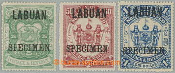 232405 - 1896 SG.80s-82s, přetiskové Severní Borneo 25c - $1 SPECI