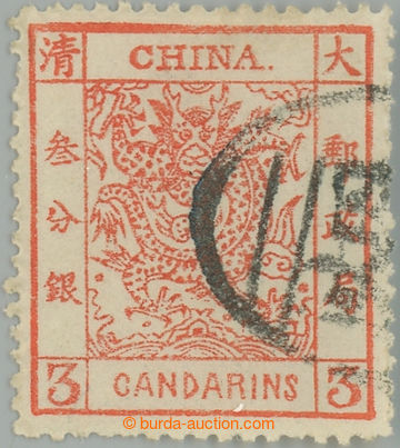 232407 - 1883 Mi.2III, Velký drak 3 Candarins červená, obyčejný 