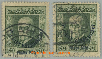 232417 - 1926 Pof.183, Slet 50h zelená, 2ks s průsvitkou P6, P8; ra