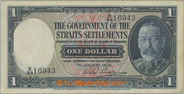 232423 - 1935 STRAITS SETTLEMENTS / Pi.16b, 1 Dollar 1.1.1935; sound 