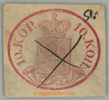 232436 - 1856 Mi.2x, Znak 10K karmínová s ručním škrtem; drobné