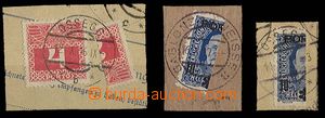 23246 - 1916 - 17 3 pcs of cut-squares with halving Postage due stam