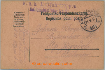 232526 - 1917 K.u.K. LUFTFAHRTRUPPEN/ BALLONABTEILUNG Nr.21, dvouřá
