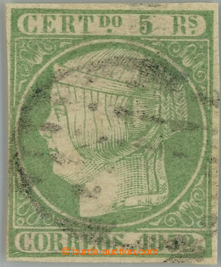 232548 - 1852 Mi.15, Isabela II. 5R světle zelená; celkově pěkná