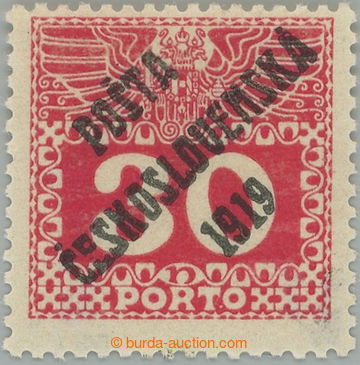 232572 -  Pof.70, Large numerals 30h red, overprint type I.; heavy hi