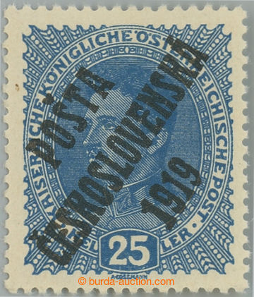232603 -  Pof.40x, Karel 25h modrá na vzácném tlustém papíru; be