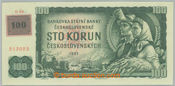 232656 - 1993 Ba.CZ1Ab1, 100Kčs 1961 with mounted revenue, issue II.