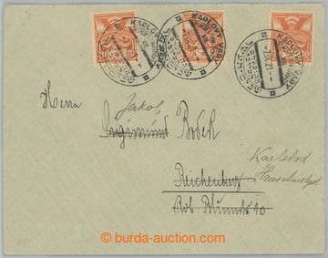 232676 - 1921 letter sent in the place franked with. 3 pcs of stamp. 