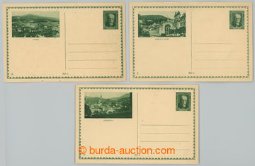 232706 - 1928 CDV39/2, 12, 13, Jubilejní obrazové dopisnice s letop