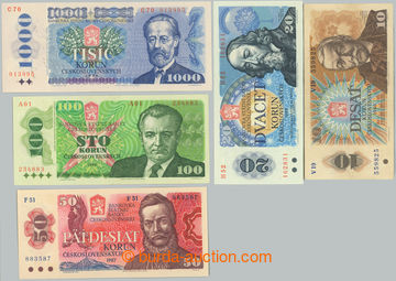 232762 - 1985-1989 Ba.102-106, sestava 5 bankovek: 10Kčs 1986, séri