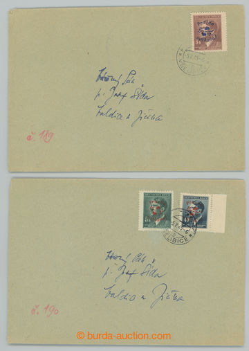 232782 - 1945 KARTOUZY - VALDICE, comp. 2 pcs of philatelically influ