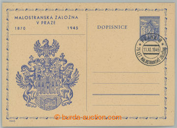 232788 - 1945 CDV76, dopisnice Lipové listy 60h modrá, modrý pří
