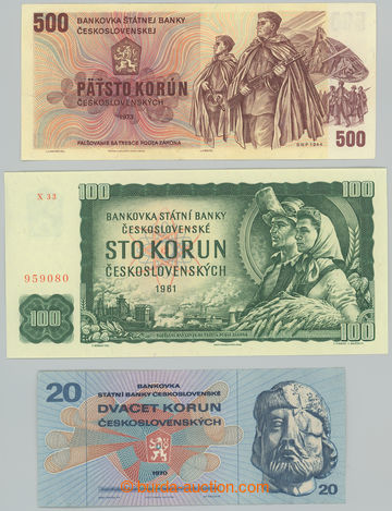 232834 - 1961-1973 Ba.98Aa, 100, 101, comp. 3 pcs of bankovek: 100Kč