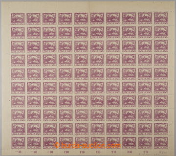 232881 -  COUNTER SHEET / Pof.2D, 3h violet, complete 100 stamps shee