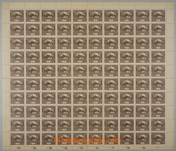 232890 -  COUNTER SHEET / Pof.1C, 1h brown, complete 100 stamps sheet