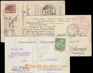 23290 - 1907 - 14 ESPERANTO  sestava 3 ks pohlednic s razítky Roma 