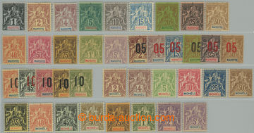 232938 - 1906-1912 MOHÉLI / MAYOTTE / selection of 39 stamps issue A