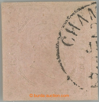 233018 - 1853 Sass.12, Viktor Emanuel II. 40c rosa chiaro s fragmente