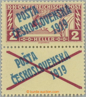 233030 -  Pof.57A K, Obdélní 2h brown-red with bottom overprinted c