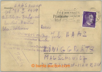 233047 - 1944 KT BIRKENAU / lístek zaslaný od vězně do Protektor