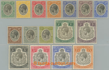 233125 - 1927 SG.93-107, Jiří V. 5C-£1, průsvitka CA; kompletní 