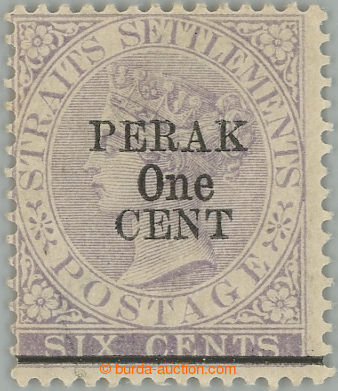 233126 - 1891 SG.47, Viktorie 6P Straits Settlements lilac s přetisk