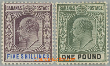 233260 - 1902-1907 SG.69-70, Eduard VII. 5Sh a £1, průsvitka Koruna