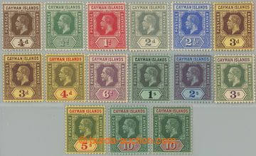 233273 - 1912-1920 SG.40-52, 52b, Jiří V. ¼P - 10Sh tmavě zelená