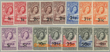 233303 - 1961 SG.157-167, Alžběta II. 1d - 10Sh, přetisky nových 