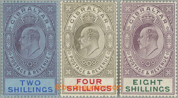 233327 - 1906 SG.72-74, Edvard VII. 2-8Sh, koncové hodnoty; pěkné,