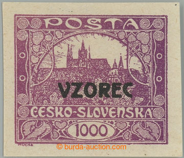 233357 -  Pof.26vz, 1000h violet with overprint VZOREC; label, exp. b