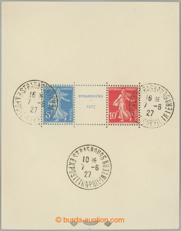 233409 - 1927 Mi.Bl.2, miniature sheet Exhibition Strasbourg with 3 p