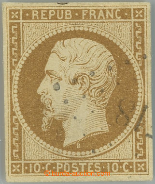 233423 - 1852 Mi.8a, Napoleon III. REPUB. FRANC. 10C yellow brown; ve