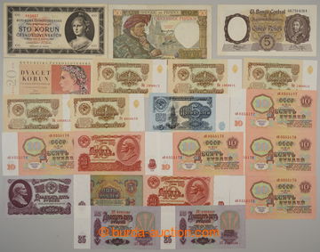233450 - 1941-1961 SELECTION of / 22 pcs of bank-notes, i.a. 1x Czech