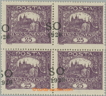 233454 -  Pof.SO8A production flaw, Hradčany 25h violet, block of fo