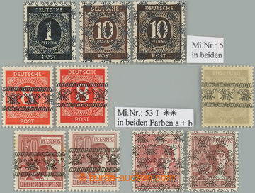 233520 - 1948 AMERICKÁ A BRITSKÁ ZÓNA / Mi.49Ia,b, 49IIa,b, 53Ia,b