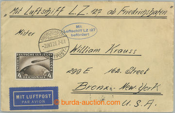 233531 - 1928 1. AMERIKAFAHRT, Let-dopis zaslaný do USA, vyfr. zeppe