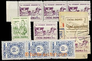 23357 - 1954 CVIČNÉ ZNÁMKY  sestava 8 ks zn. a 1 výstřižku s p