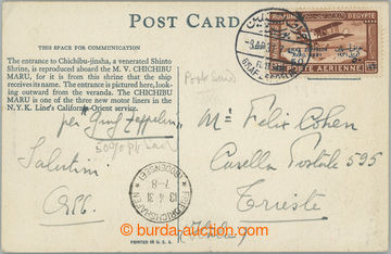 233656 - 1931 postcard to Trieste transported with Zeppelin flight LA