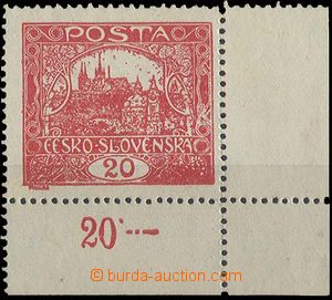 23366 -  20h červená rohový kus s DZ, 2x přerušná des. čárka