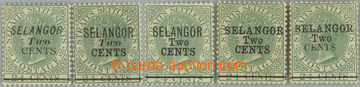 233696 - 1891 SG.44-48, Viktorie Straits Settlements 24C zelená s p