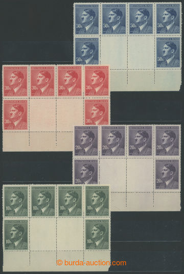 233714 - 1942 Pof.96-99, A.H., velký formát 10K-50K, horní i doln