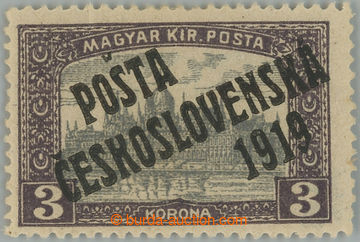 233780 -  Pof.116, 3 Koruna violet / grey, overprint III. type; quite